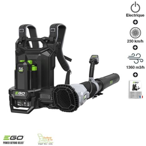 Souffleur professionnel 1360m3 heure EGO LBP8000E harnais dorsal (1/5)