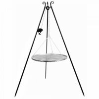 Potence à grillade en acier, 180cm de hauteur, moulinet inclus, CookKing, 111357