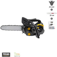 Tronçonneuse élagueuse thermique 26cc – Guide 25cm – Moteur 2 temps – Chaîne Oregon anti-rebond – Poids 3,9kg – Texas