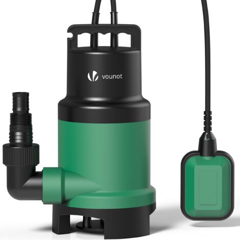 VOUNOT Pompa Per Acqua Sporca, Pompa Sommergibile con Interruttore a Galleggiante a Variazione Continua, 14000 l/h, Profondità Massima di Lavoro 7m, Profondità di Lavoro 7 m