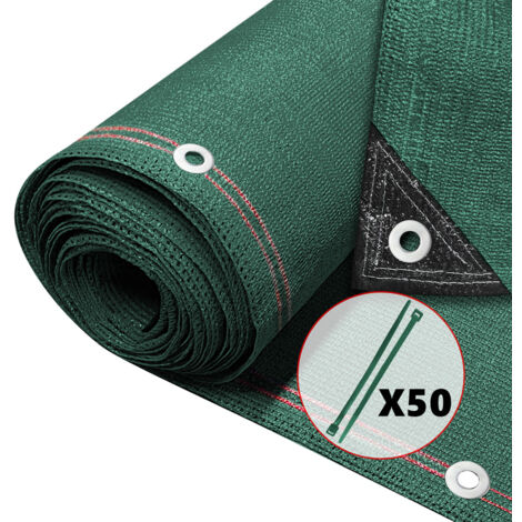 VOUNOT Rete Ombreggiante 1×10m, Telo Frangivista Recinzione Giardino HDPE 230g/m², Verde