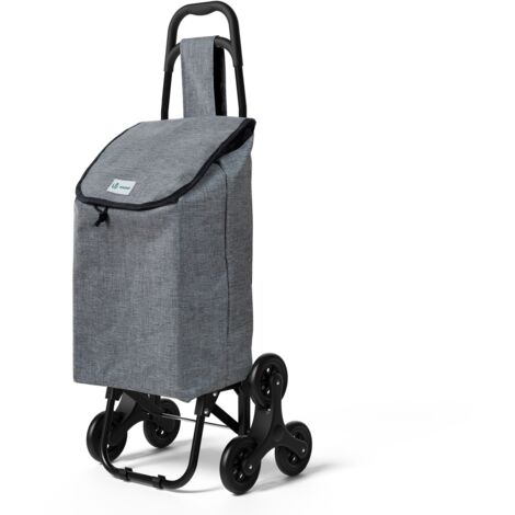 VOUNOT Carrello Spesa Pieghevole con 3 Ruote per Saliscale, 32 L, Grigio Oxford