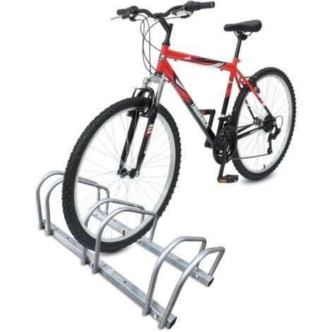 VOUNOT Rastrelliera per Biciclette, Rastrelliera Portabici, Installazione a pavimento e parete, 3 Posti, Argento