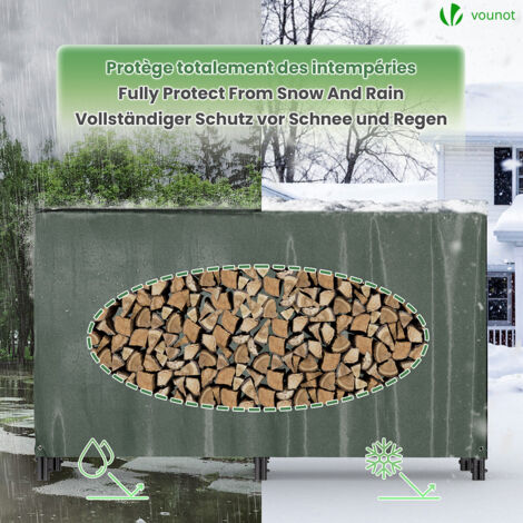 2 Coperture Resistenti Alle Intemperie Per Legnaia, 148 X 66 Cm, In Poliestere E PVC Impermeabile, Proteggono La Legna Da Pioggia E Neve, Adatte Per Rastrelliere Esterne