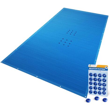 VOUNOT® Telo Copri Piscina Rettangolare 4x9m, Telone Impermeabile in PE 160g/m, Resistente agli UV, Blu Scuro