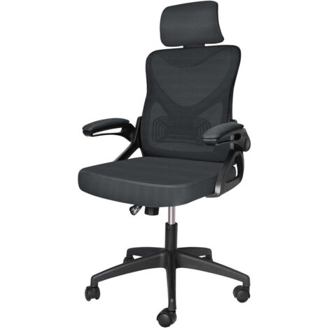 VOUNOT Sedia da Ufficio Scrivania Ergonomica, Poltrona con Schienale in Rete, con Poggiatesta e Supporto Lombare, Colore Nero (1/5)