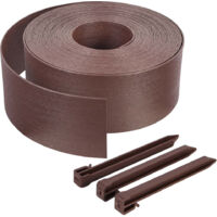 VOUNOT Bordo Giardino Flessibile con Picchetti, Bordi Aiuole Bordura PE, 20m Marrone
