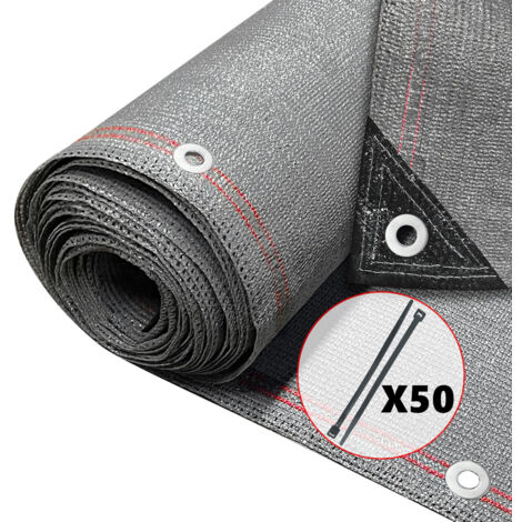 VOUNOT Malla Sombreo y Ocultación 1×10m, Valla Privacidad HDPE 230g/m², Gris