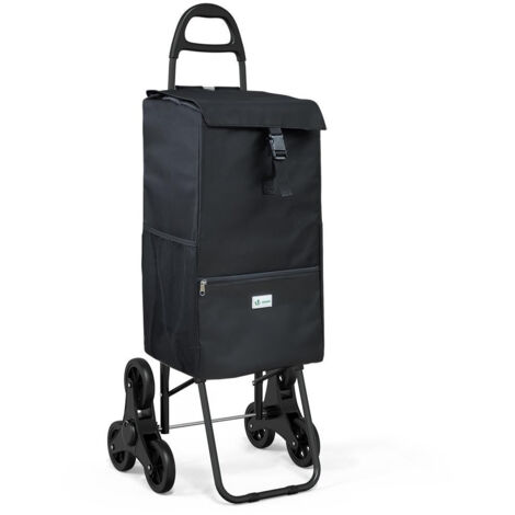VOUNOT Carro de Compra 6 Ruedas, con Bolsa Térmica Refrigeración, 40L, Negro