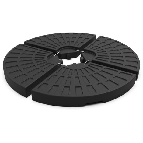 VOUNOT Base para Sombrilla, 4 Piezas de HDPE, Negro