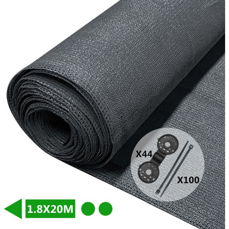 VOUNOT Malla Sombreo y Ocultación 1.8×20m, Valla Privacidad HDPE, Antracita