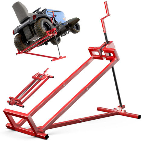 VOUNOT Elevador para Tractor Cortacésped, Dispositivo de Elevación, 400 kg, Rojo