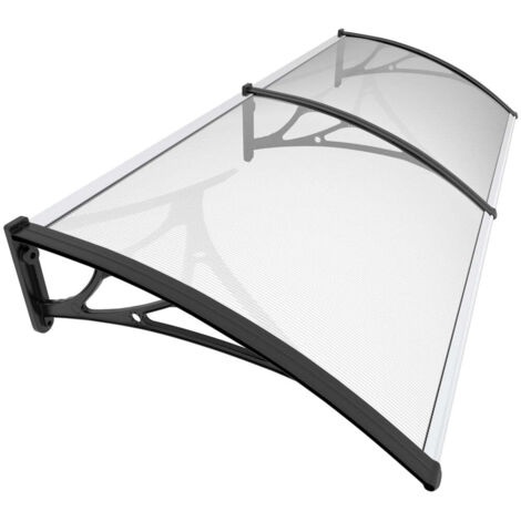 VOUNOT Marquesinas Exterior para Puertas y Ventanas Tejadillo de Protección, 200x80cm, Negro