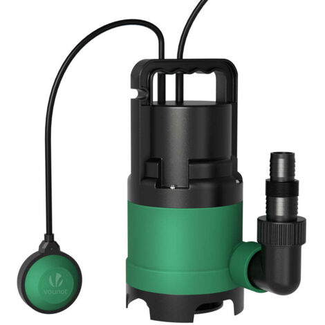 VOUNOT Bomba de Drenaje con Interruptor de Flotador, Bomba Sumergible para Aguas Residuales 8000L/H, Profundidad Máx. 7m