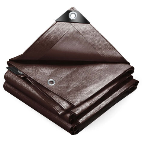 VOUNOT Lona Impermeable Exterior 3x4m, Toldo Reforzado PE 240 g/m² Marrón