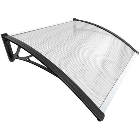 VOUNOT Marquesinas Exterior para Puertas y Ventanas Tejadillo de Protección, 100x80cm, Negro
