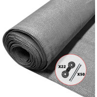 VOUNOT Malla Sombreo y Ocultación 1×10m, Valla Privacidad HDPE 150g/m², Gris