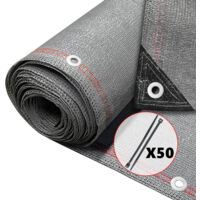 VOUNOT Malla Sombreo y Ocultación 1.5×10m, Valla Privacidad HDPE 230g/m², Gris