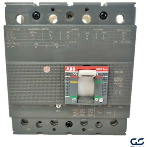 Interruptor Magnetotérmico Caja Moldeada 250A 4P XT3N250 ABB (1SDA068264R1)