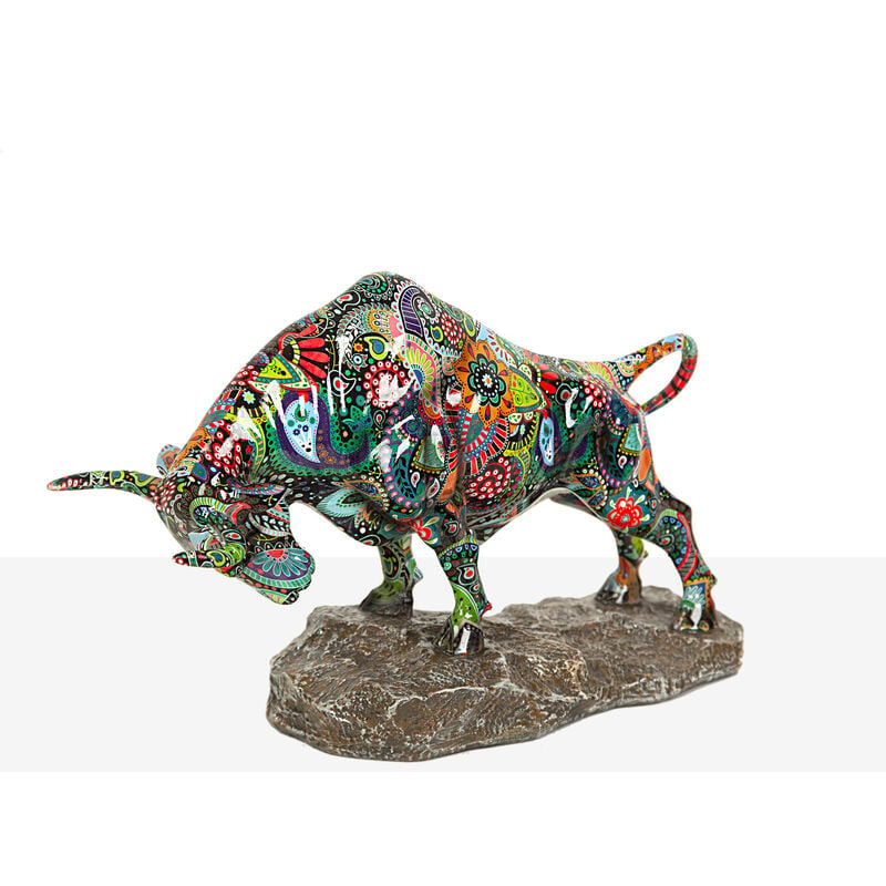 Figura Toro Colores En Sop. Resina 1921127