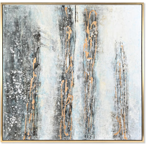 Cuadro Lienzo Ps 131X4X131 Abstracto Pintado Mano CU197346 (1/3)