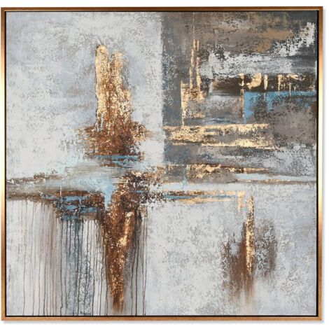 Cuadro Lienzo Ps 131X4X131 Abstracto Pintado Mano CU208923