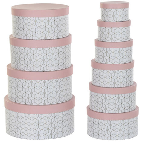 Caja Set 10 Carton 37,5X37,5X18 Redonda Rosa CG196230 (1/3)