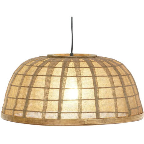 Lampara Techo Algodon Ratan 48X48X21,5 Natural LA186408 (1/5)
