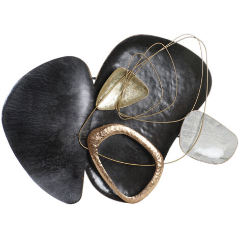 Decoracion Pared Metal 99X10,2X75 Abstracto Negro DP187042 (1/3)