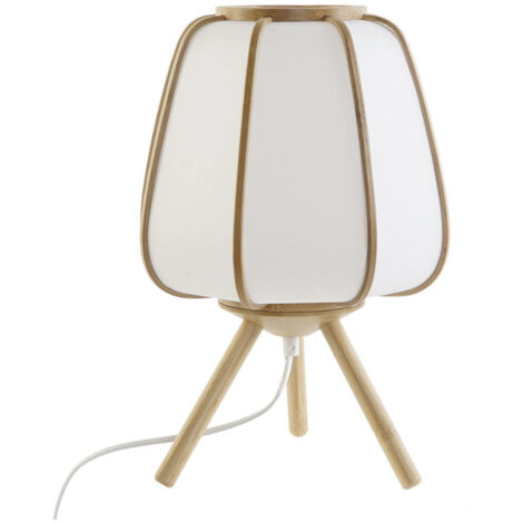 Lampara Sobremesa Bambu Poliester 23X23X35 Natural LA178741 (1/5)