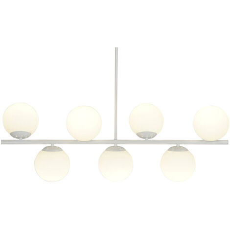Lampara Techo Metal Cristal 98X21X22 Bolas Blanco LA207391 (1/5)