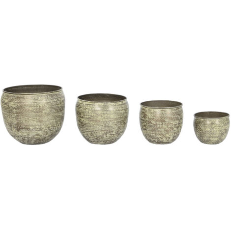 Macetero Set 4 Aluminio 39X39X33 Patinado Verde LD208776 (1/4)