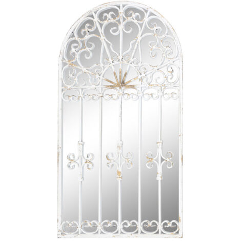 Espejo Metal 55X3X103,5 Ventana Envejecido Blanco ES203031