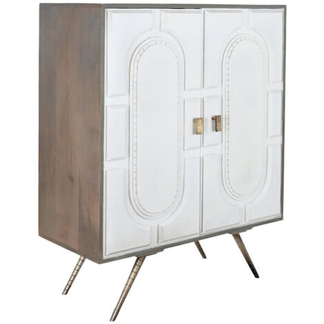 Aparador Mango Laton 93X41X114 Rombo Blanco MB200453 (1/5)