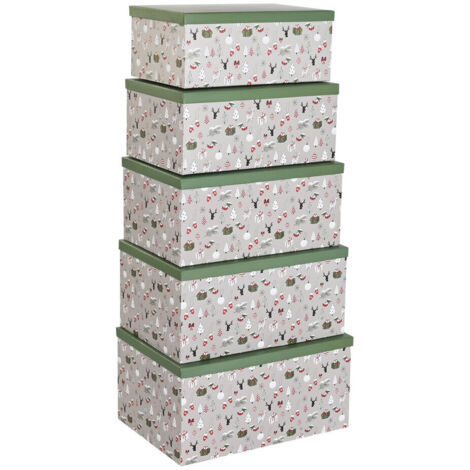 Caja Set 5 Carton 50X35X25 Gifts Verde NV198453 (1/3)