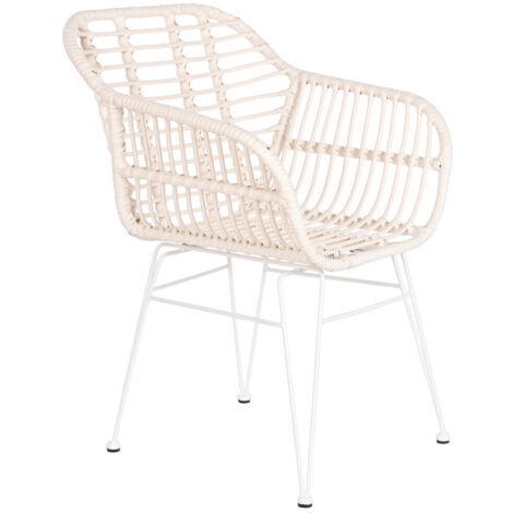 Silla Ratan Sintetico Metal 57X62X81 0,12 Blanco MB201966 (1/5)