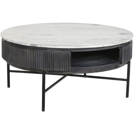 Mesa Centro Mango Marmol 90X90X42 Negro MB201161 (1/5)