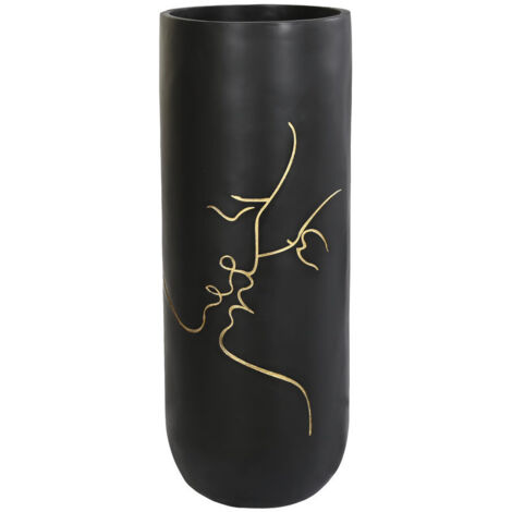 Jarron Resina 35X35X90 Beso Mate Negro JR203231 (1/3)