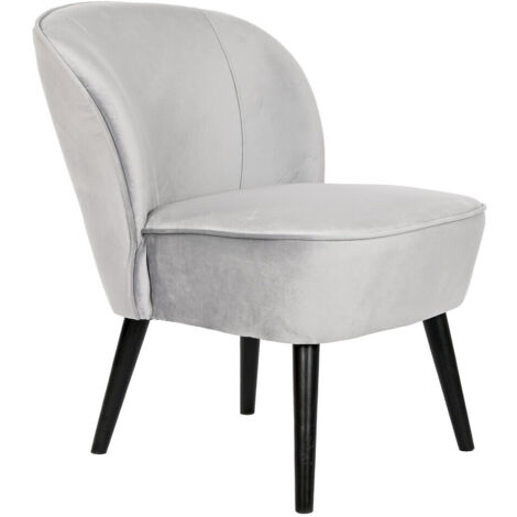 Butaca Poliester Madera 59X66X76 Terciopelo Gris MB206605