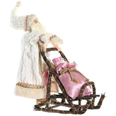 Figura Poliester Madera 42X22X50 Trineo Rosa NV197498 (1/4)