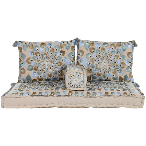 Sillon Set 4 Algodon 150X76X20 Doble Azul TX205290 (1/5)
