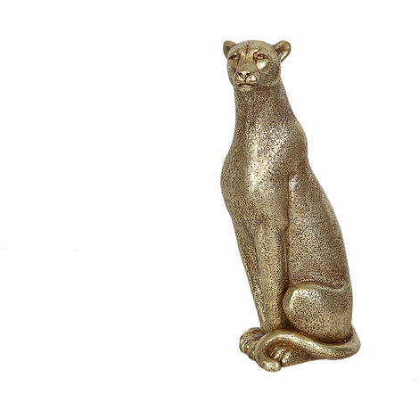 Figura Leopardo Resina Dorado 102315