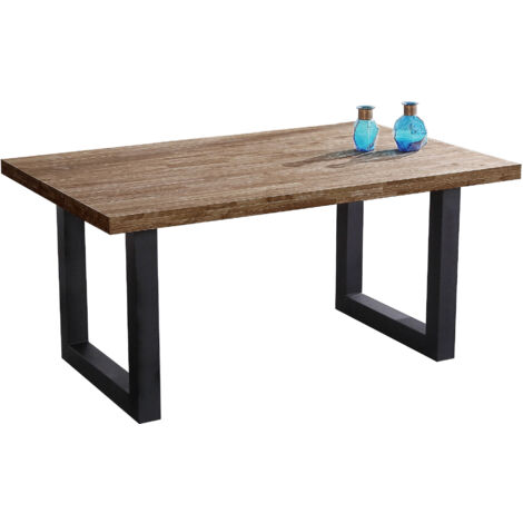 Mesa Comedor Fija Loft Roble American / Negro. OK1225 (1/5)