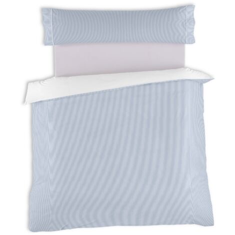 Conjunto de FUNDA NORDICA y funda de almohada Greta, color azul - Cama de 90 (2 piezas) - 100% algodón - 200 hilos. Gramage: 125 (1/5)
