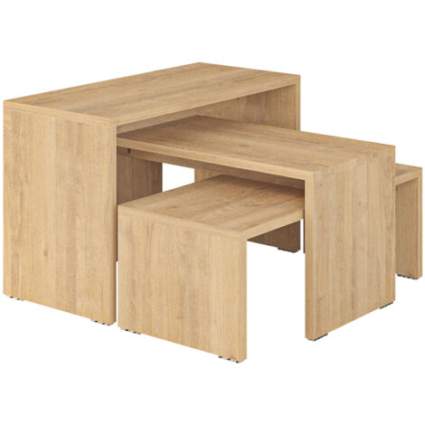 Juego de 3 mesas de centro color Safir. 39x65x30, 32x65x30 y 24x65x30 cm (Alto x Ancho x Fondo) (1/5)