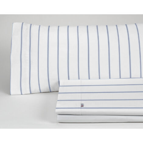 Juego de sábanas de algodón Rita color azul. Cama de 150 cm. 3 piezas (1/5)