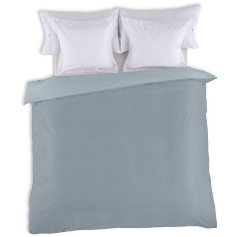 FUNDA NORDICA reversible bicolor acero-plata - Cama de 180/200 (1 pieza) - 100% algodón - 144 hilos. Gramage: 115