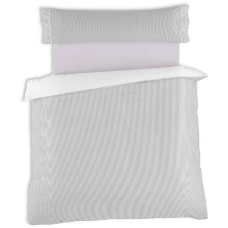 Conjunto de FUNDA NORDICA y funda de almohada Greta, color perla - Cama de 90 (2 piezas) - 100% algodón - 200 hilos. Gramage: 125 (1/4)