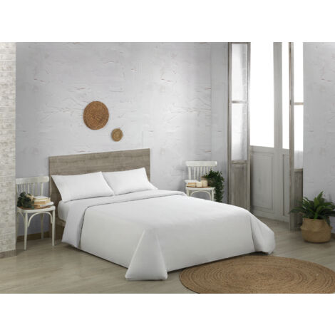 Funda nórdica de algodón orgánico color blanco. Cama de 90 cm. (1/2)