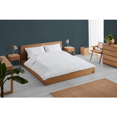 Rita. Conjunto de funda nórdica y funda(s) de almohada de percal color azul. Cama de 90 cm. 2 piezas (1/3)